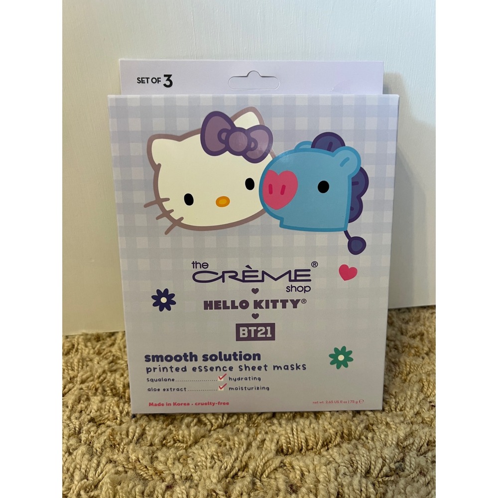 The Creme Shop Hello Kitty BT21 Smooth Solution Sheet Masks Set of 3 Mang Sanrio